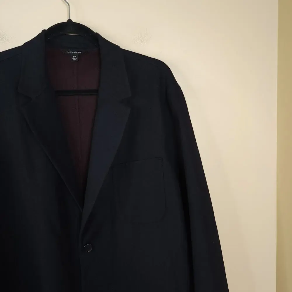 Banana Republic Wool Blend Slim Fit Sweater Blazer in Black Size 44L